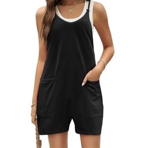 Black Romper with pockets & adjustable Strsps
